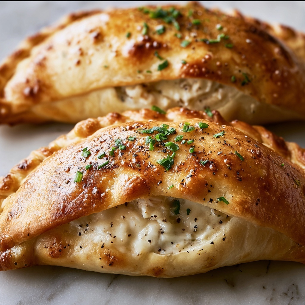 Chicken Alfredo Air Fryer Calzones Recipe - Recipe Image